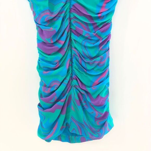 ‎WeWoreWhat Ronnie Dress in Ocean Blue Multi - Picture 10 of 11